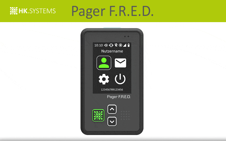 Animation of the Pager F.R.E.D. – the digital alerting system